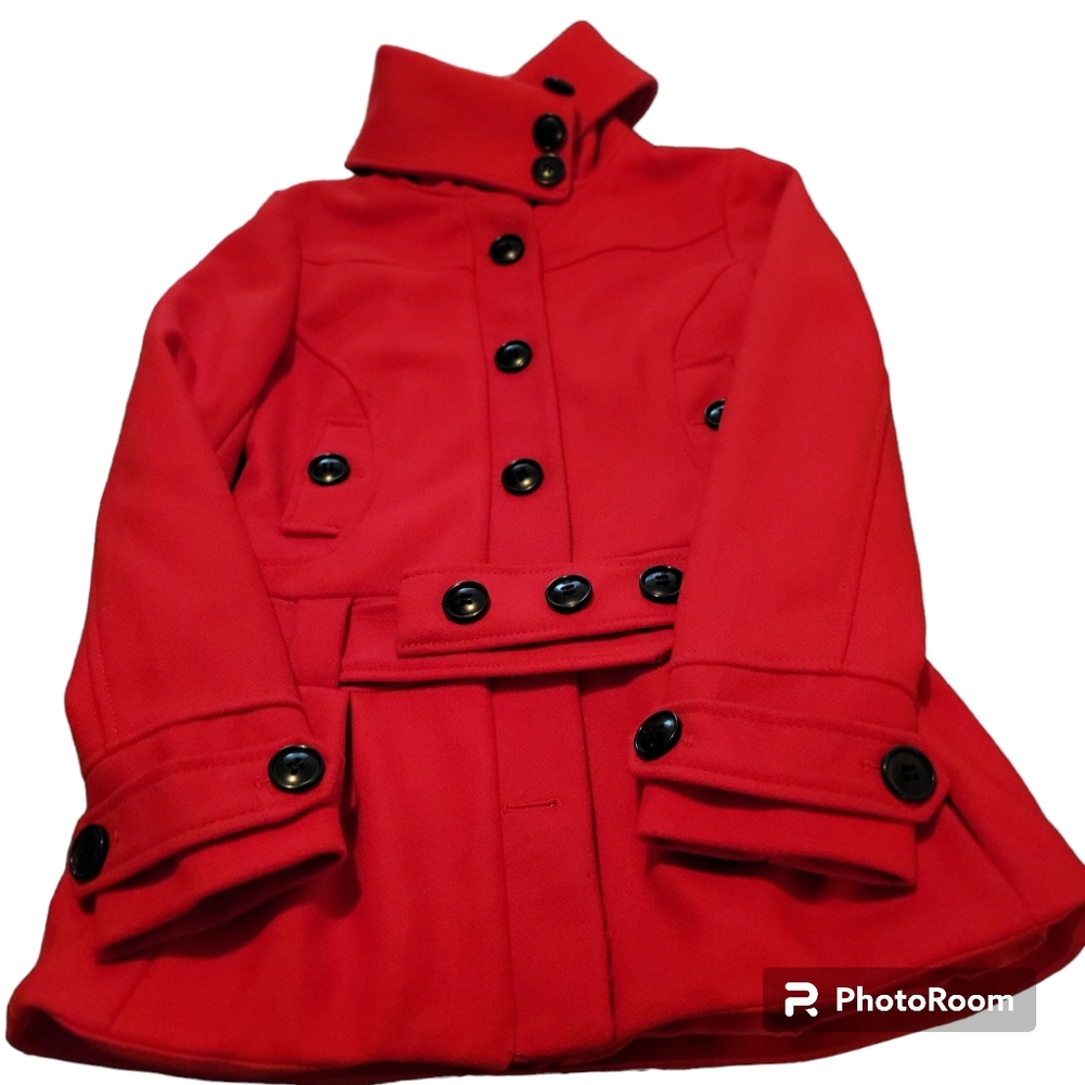 Red Pea Coat from H&M